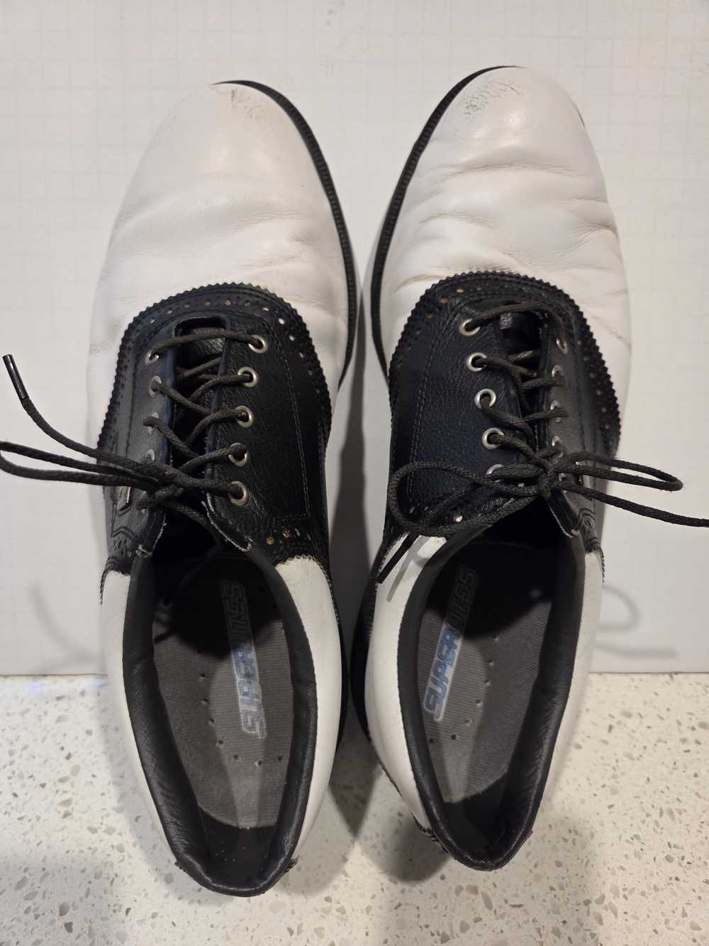 Footjoy Classic Two Tone Saddle Golf Shoe with Perforated Brogue Details
